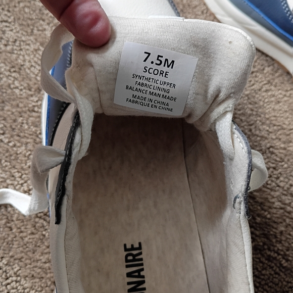 Women’s White and Blue Lace-Up Sneakers - Picture 3 of 7